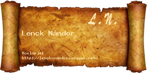Lenck Nándor névjegykártya
